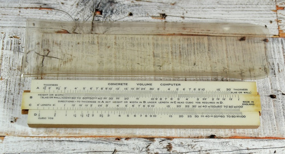 Vintage Concrete Volume Computer / Slide Rule Ready Mixed Concrete