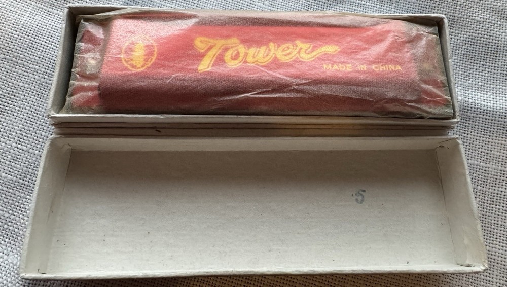VINTAGE TOWER HARMONICA  Never Removed from Box 10 Hole