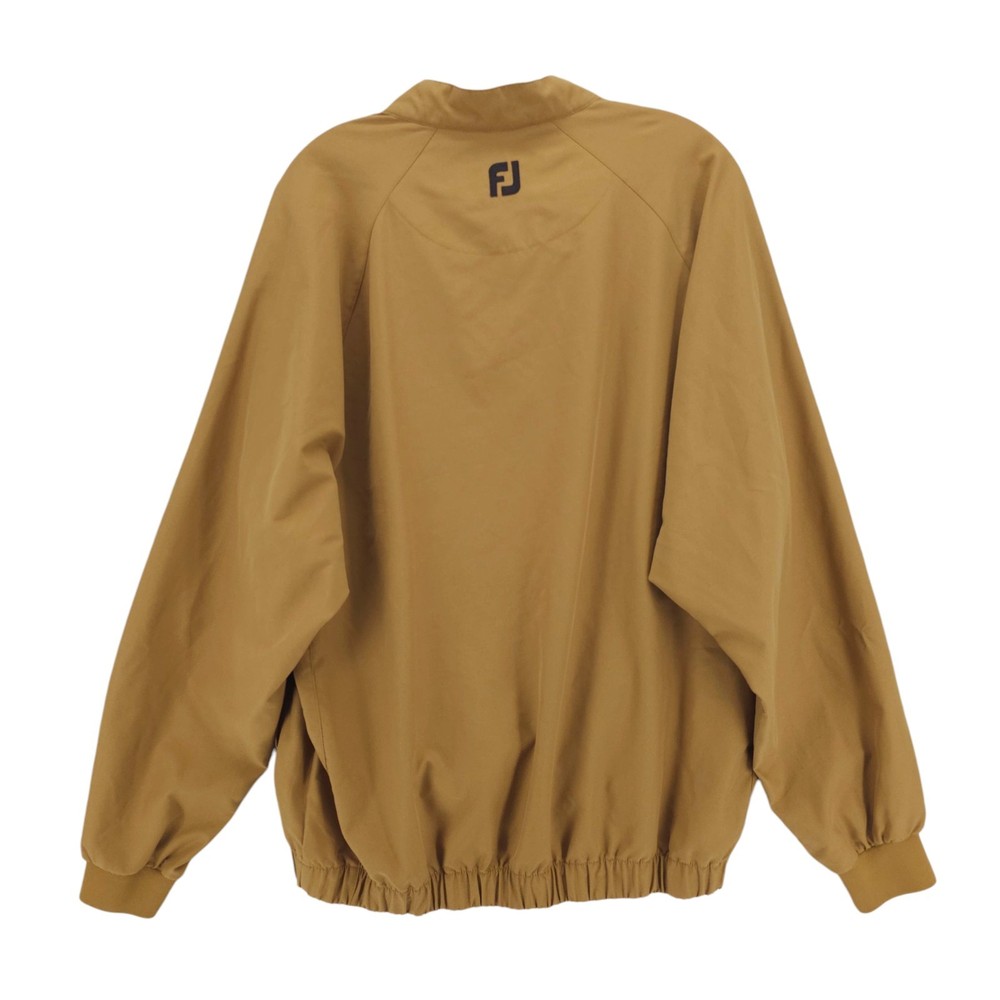FOOTJOY Golf Windbreaker Pullover Jacket 1/4 Snap Gold Brown MEDIUM - READ!!