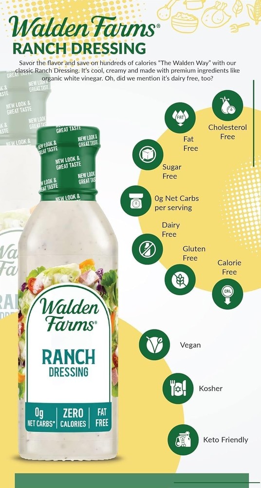 Zero-Calorie Keto-Friendly Ranch Dressing - 2 Pack