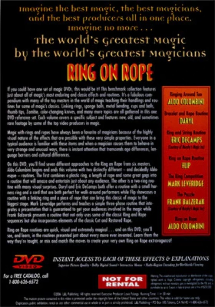 World's Greatest Magic: Ring on Rope - DVD