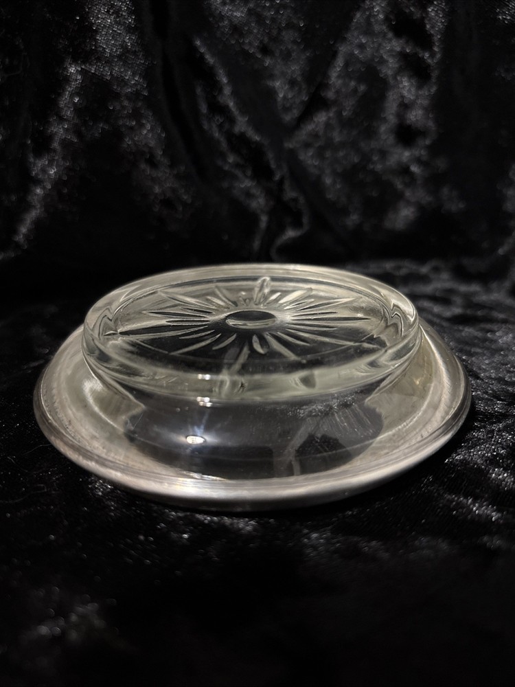 FRANK M WHITING & CO GLASS STERLING SILVER VINTAGE COASTER