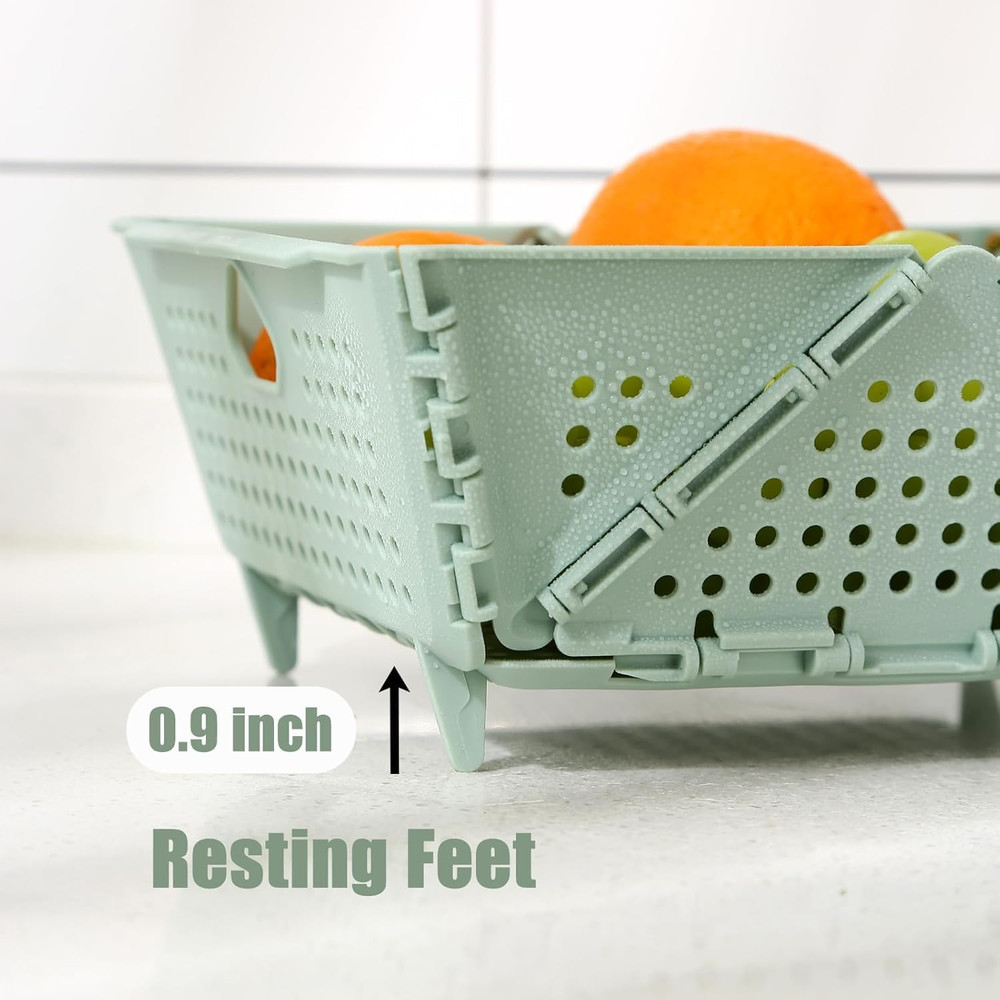 Thickened Collapsible Multifunctional Colander for Kitchen, Wash Foldable Storag