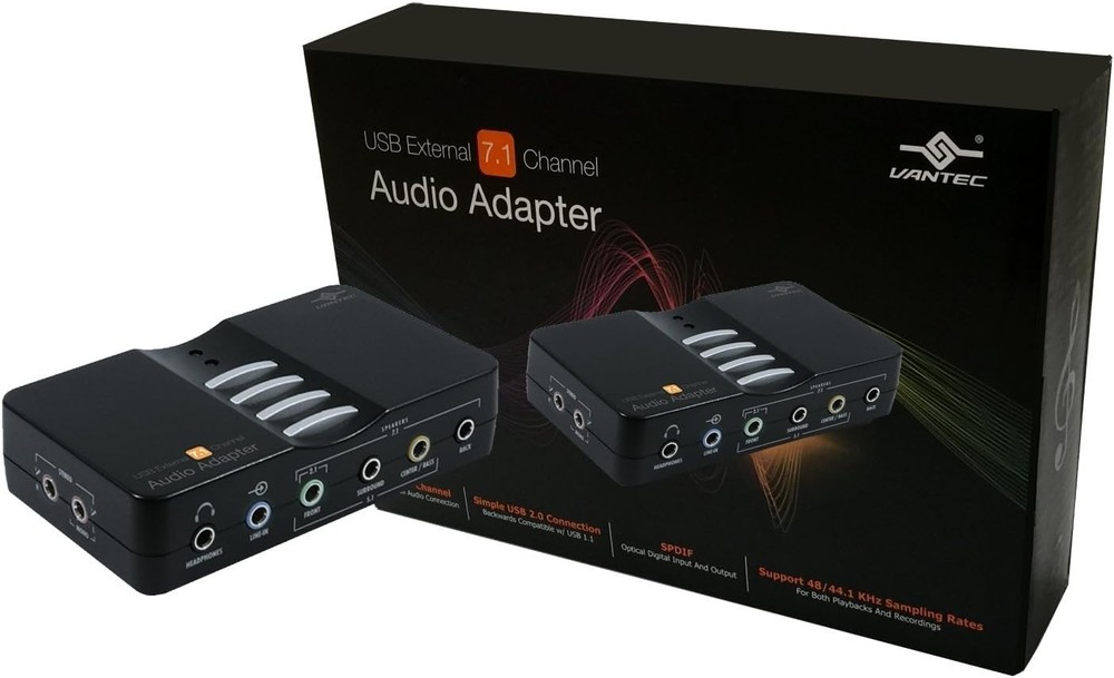 USB External 7.1 Channel Audio Adapter Black