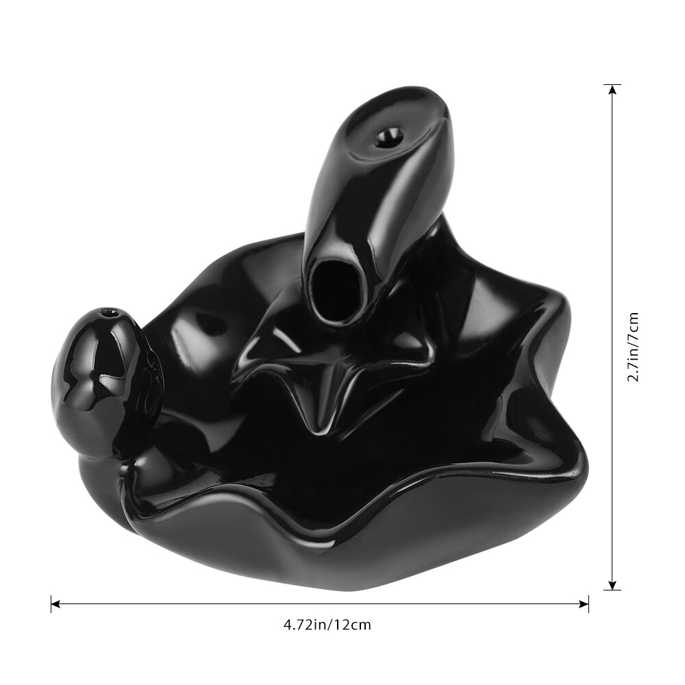 Ceramic Backflow Incense Cone Burner Waterfall & 10 Cone Sticks Gift Yoga Relax