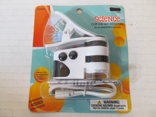 Smartphone Clip-On Science Microscope with 61.5x Magnification