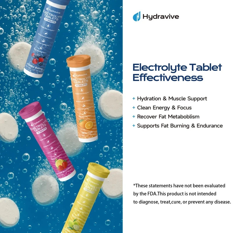 Hydravive Electrolyte Tablets Zero Sugar Hydration Drink 40 Ct. Mixed Flavors