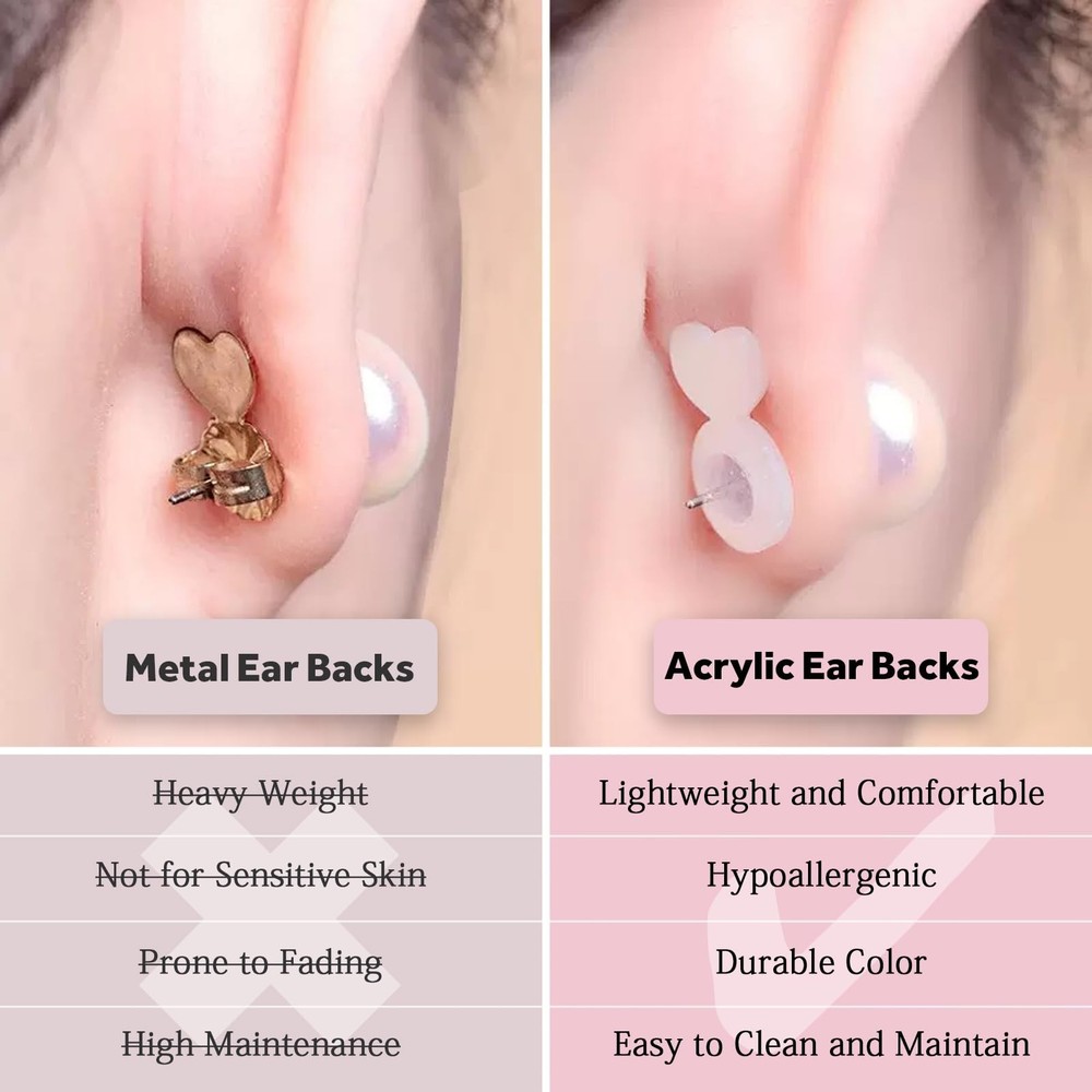 Clear Silicone Earring Backs for Heavy Earring Support Backs, 32+200PCS Comfo...