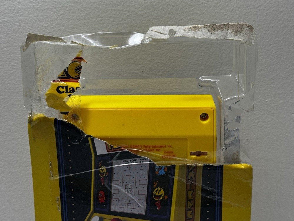 PAC-MAN Mini Arcade Game 6" Handheld Machine Basic Fun Damaged Box NEW