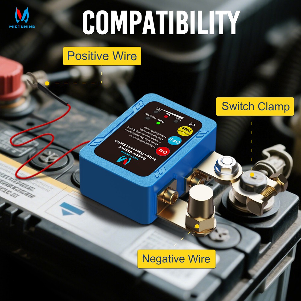 12V 240A Remote Battery Disconnect Switch Kill Switch Automatic for Auto Car