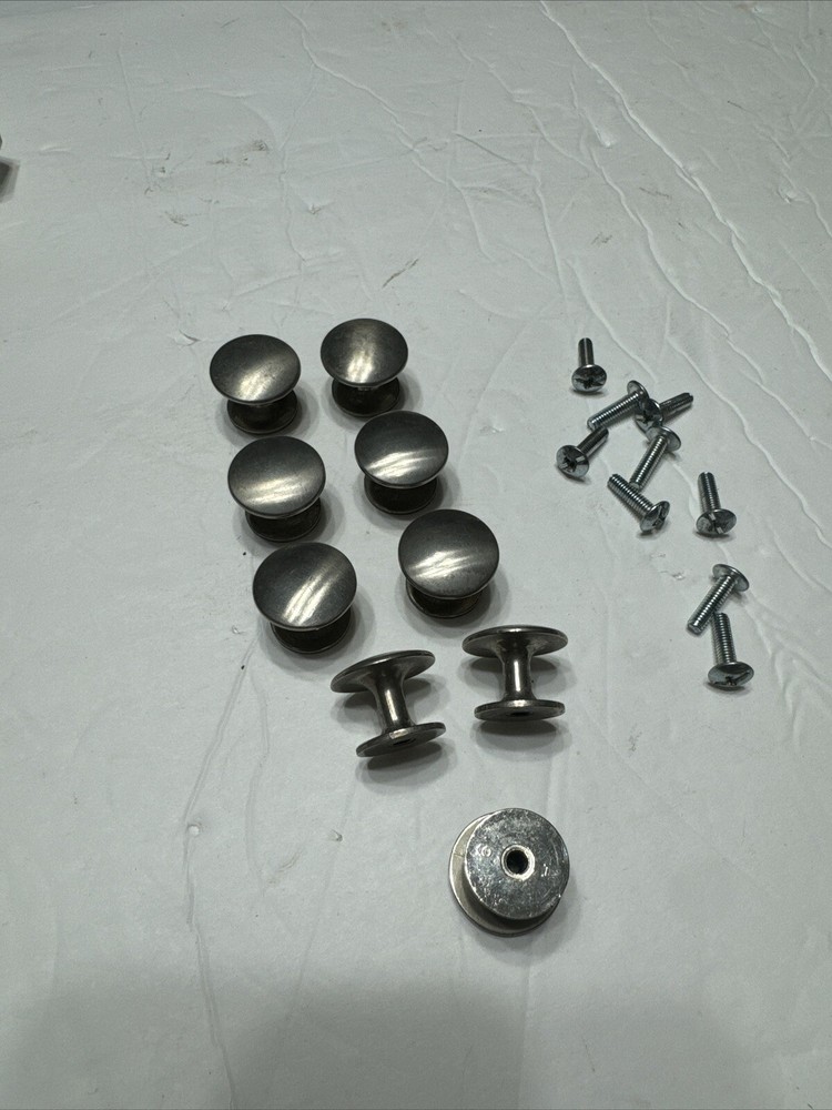 9 Silver Brush Nickel 3/4” Diameter Single Screw Mount Draw Pulls Handles