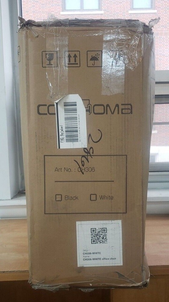 COMHOMA CH306 OFFICE CHAIR, WHITE *DISTRESSED PKG