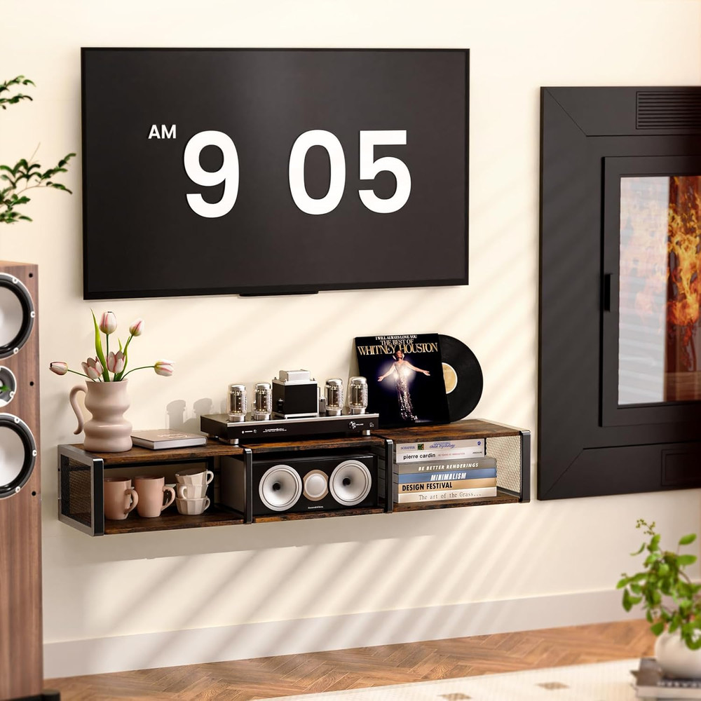 49" Wall-Mounted Floating TV Stand with Open Storage for Any Room