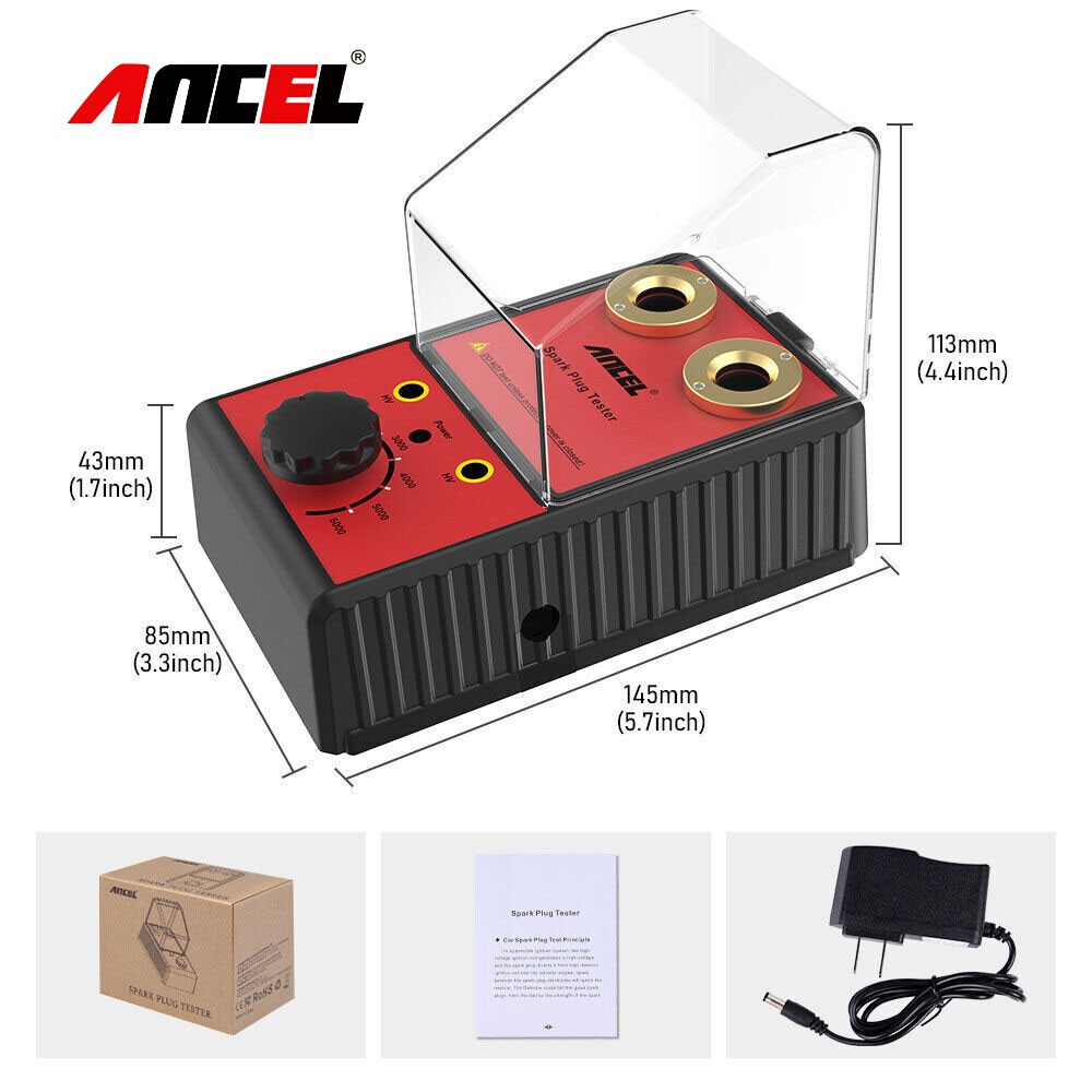 ANCEL Car Spark Plug Tester Ignition System Double Hole Detector Spark Plug