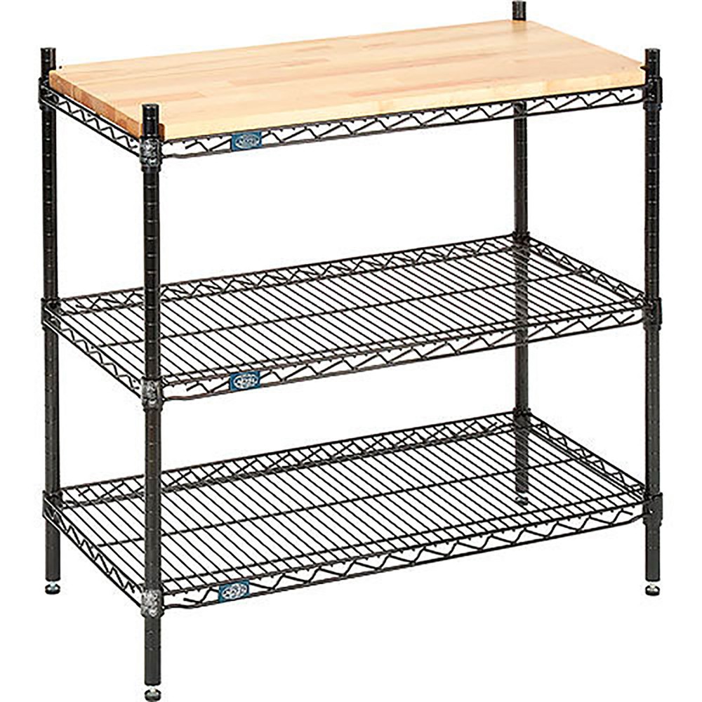 Nexel Black Epoxy 3 Tier Display Unit 36"W x 24"D x 34"H