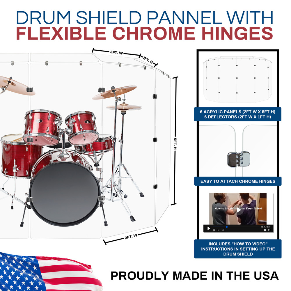 Drum Shields, Drum Screen, Drum Panels, Drum Shield 6 ft x 12 ft
