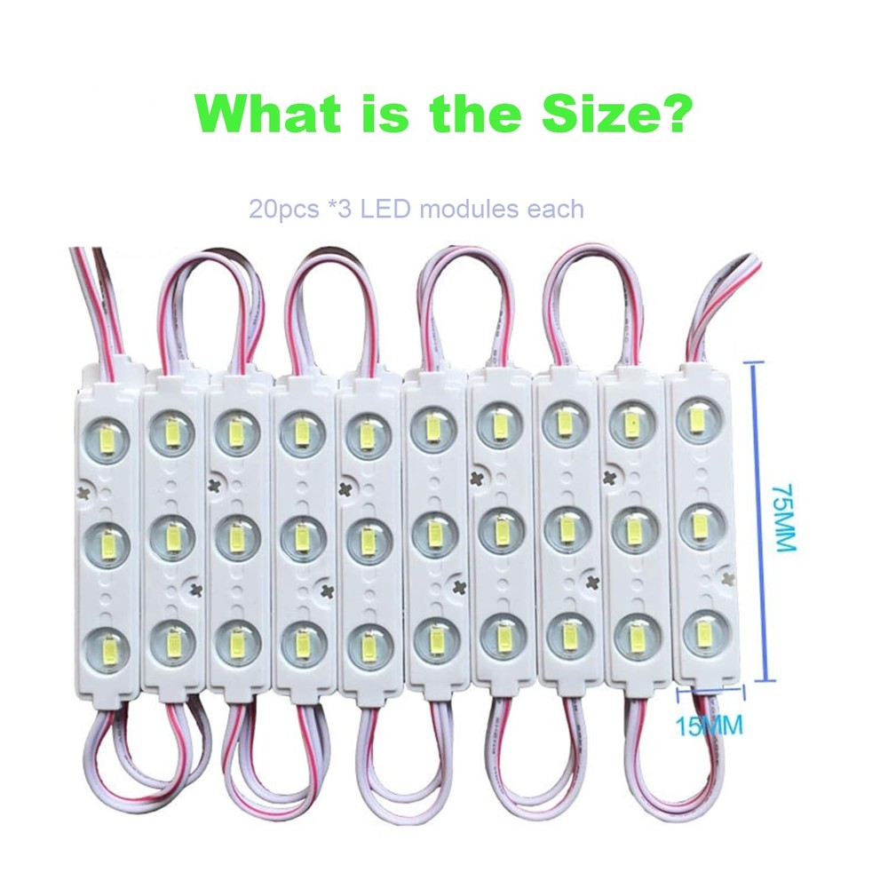 Module,Lights For Inflatables White 20pcs 9.8 Ft 5730 SMD 150LM Per Module IP...