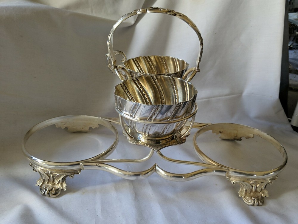 Interesting Antique whalker hall  Decanter Stand ? Silver Plated Double Coaster
