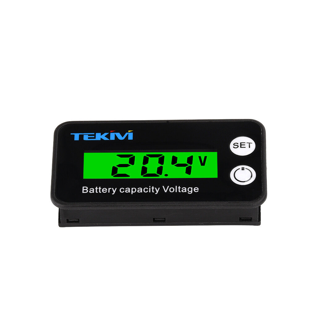 6136B High Precision LCD Battery Voltmeter Indicator Low Voltage Alarm Setting