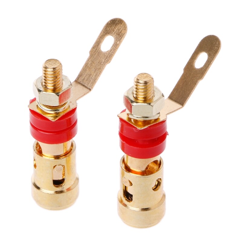 10PCS Brass Speaker Binding Post Spring Loaded Press Subwoofer Basket Terminal