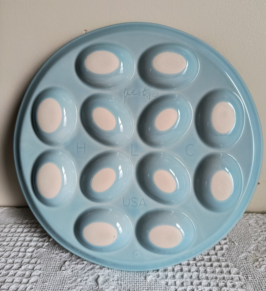 Fiesta Pastel Light Sky Blue Egg Tray Plate Platter NEW - Second