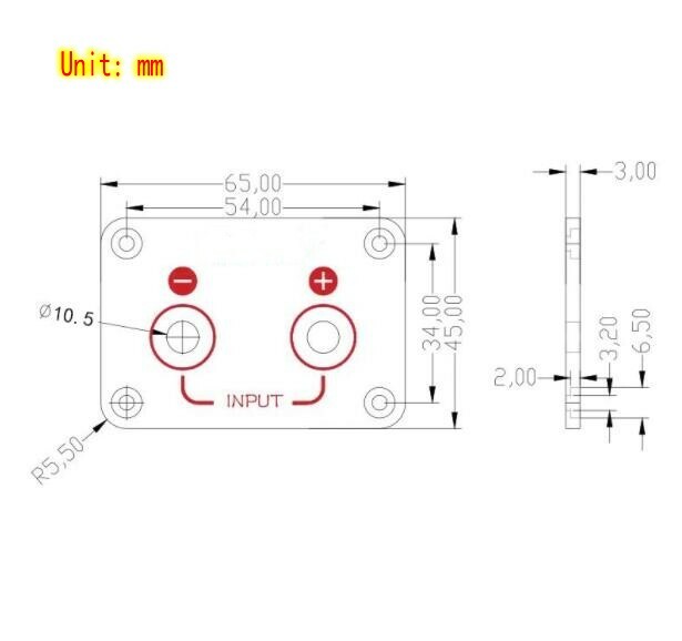 1pcs 65x45mm Square 2-Way Speaker Junction Box Copper Terminal Binding Post DIY