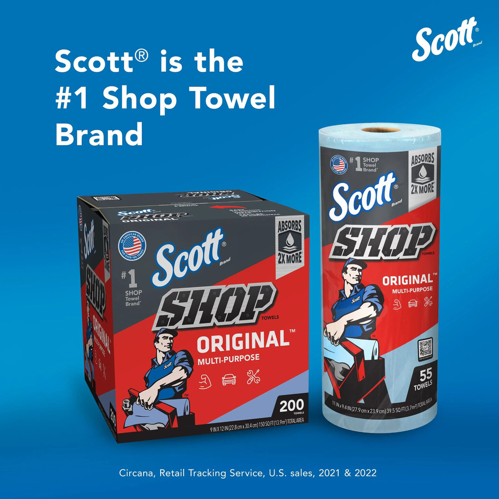 (2 Pack) Shop Towels, 6 Rolls, 55 Sheets per Roll