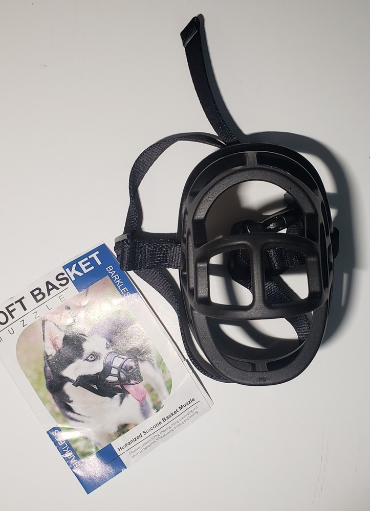 OKKIC Black Basket Muzzle Anti Biting Chewing, Sturdy Lightweight Muzzle ~Size 5