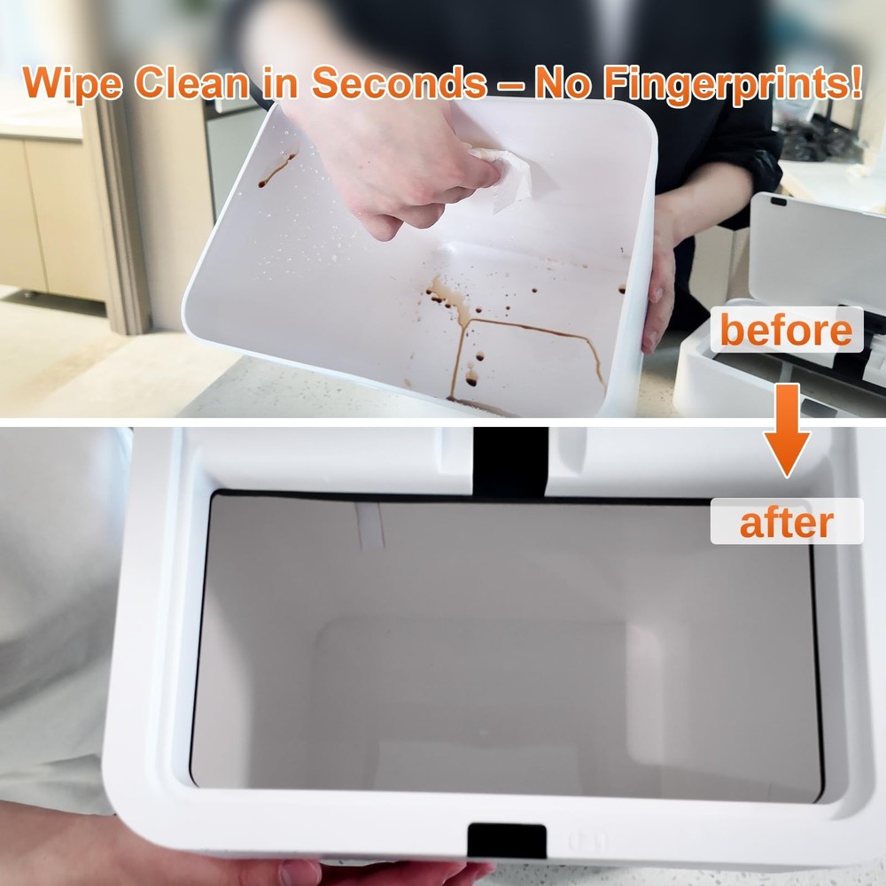 Gallon Motion Sensor Bathroom Trash Can with Lid, Automatic Garbage Bin for B...