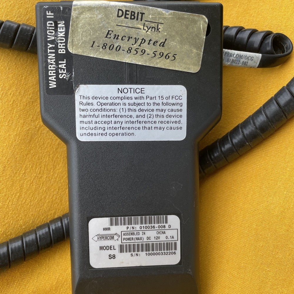 Hypercom S8 Credit Card Reader Machine Pin Pad POS Debit Terminal