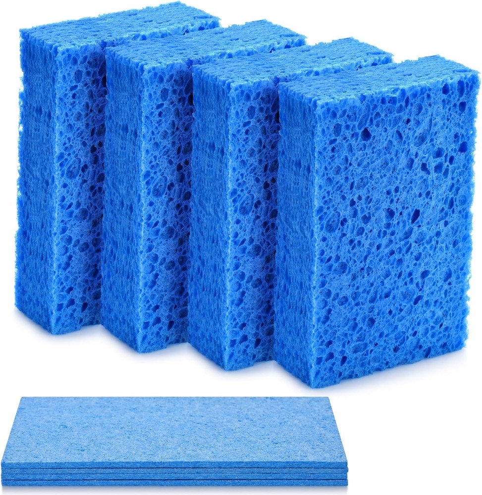 Eco-Friendly 4PCS Compressed Sponges - Non-Scratch, Quick Drying Kitchen Tool