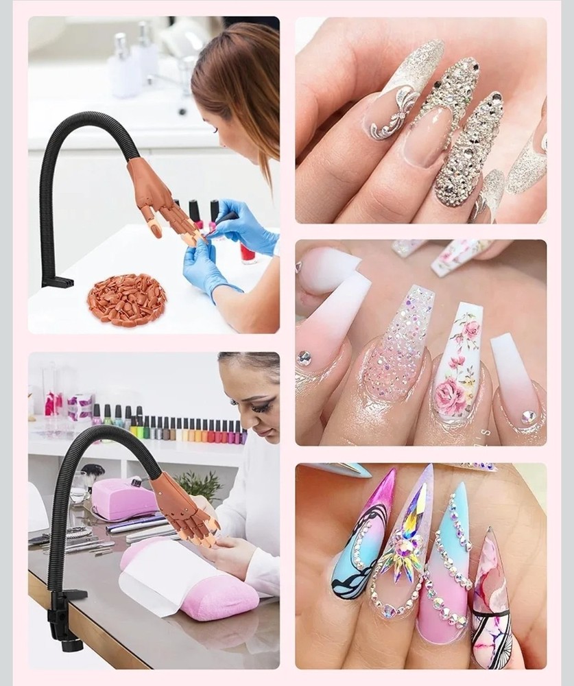 Practice Hand For Acrylic Nails,Professional Nail Practice Hand Moveable