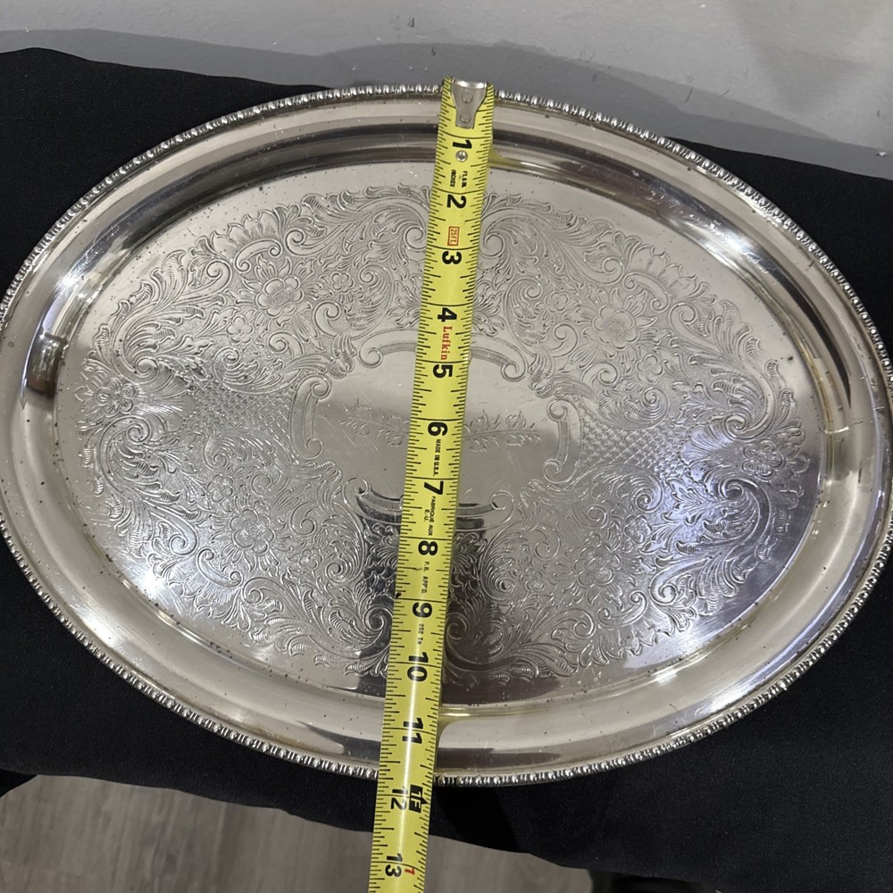 Vintage Silver Plated Ovel Shaped Tray