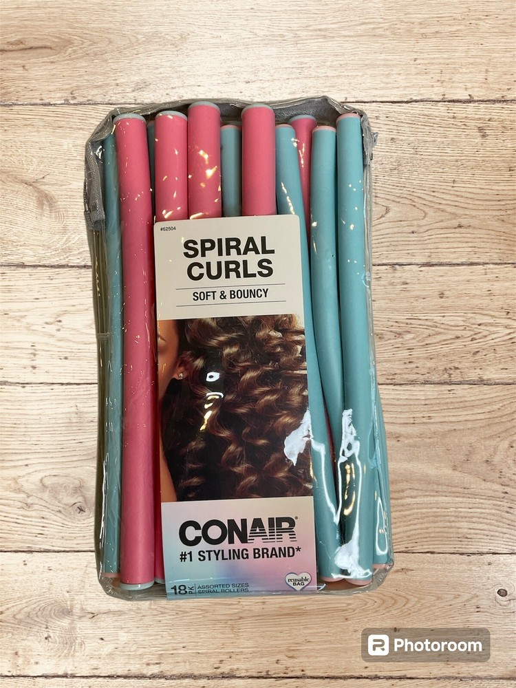 Conair Spiral Curls 18 Spiral Rollers Blue Pink