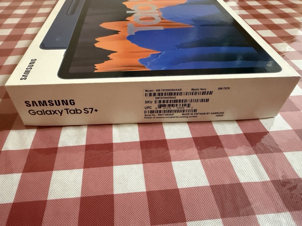 Samsung Tab S7+ 128GB Tablet Protective Case & Screen Protector Bundle [No Pen]