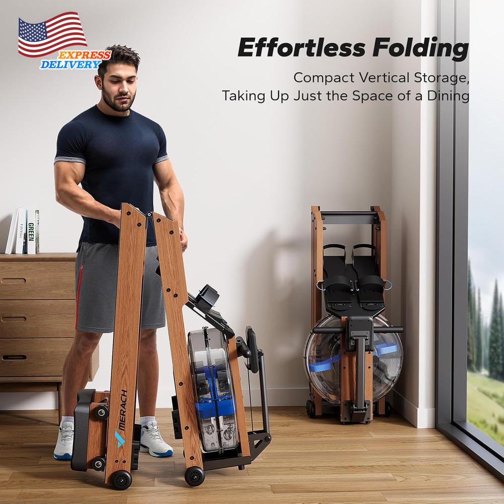 Water Rowing Machines Foldable Row Machine with 400LBS Weight Capacity