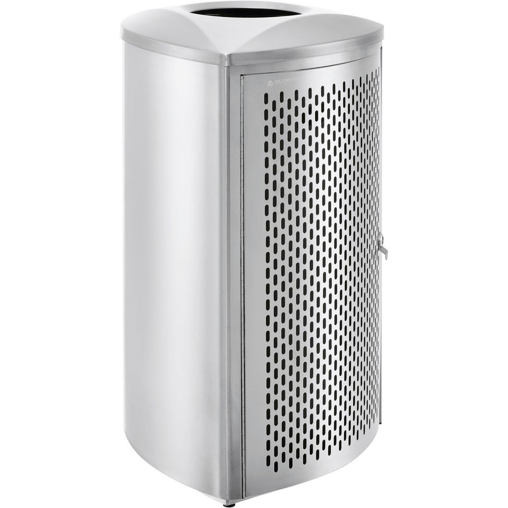 Triangular Trash Can 18-1/2 Gallon Brushed Stainless Steel