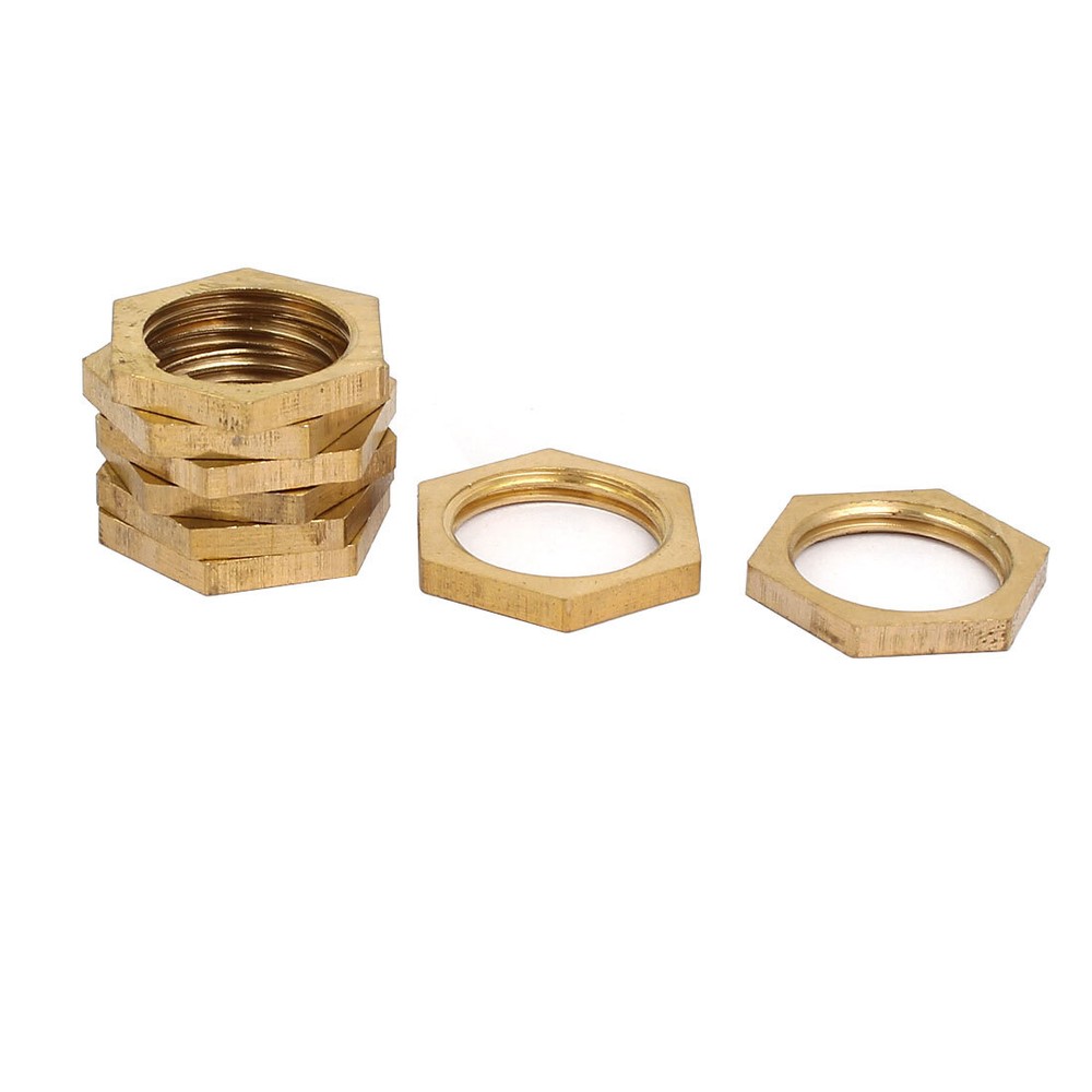 8 Pcs 3/8BSP Female Thread Brass Hex Nut Pipe Fitting Locknut