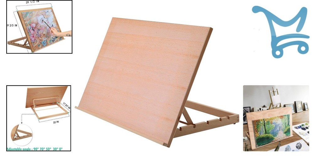 Wood Drafting Easel Large 5-Pos Adjustable Drawing Sketching Board