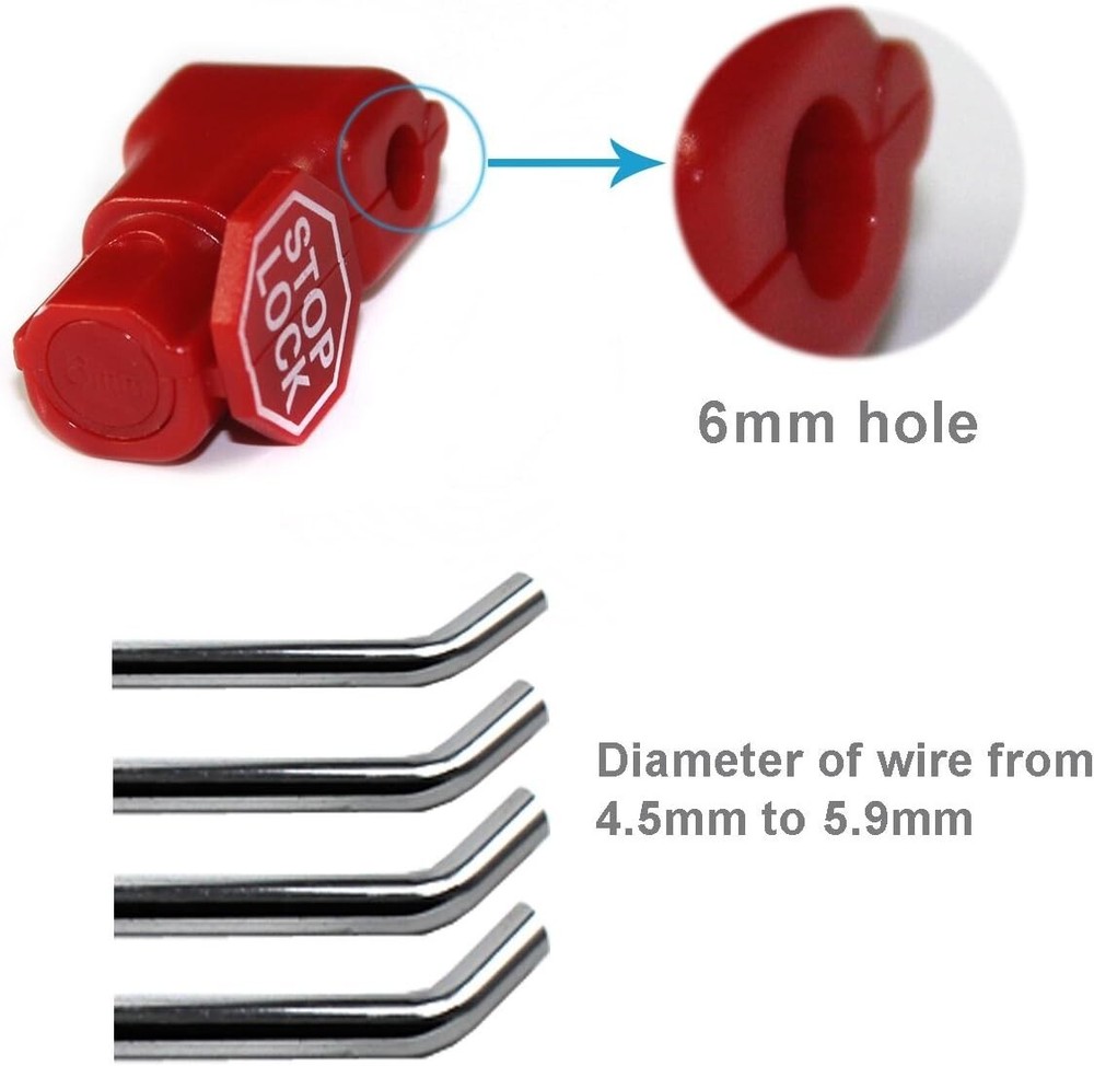Peg Hook Locks Stop Lock 47Pcs Plastic Red Stop Locks Retail Peg Hook Security