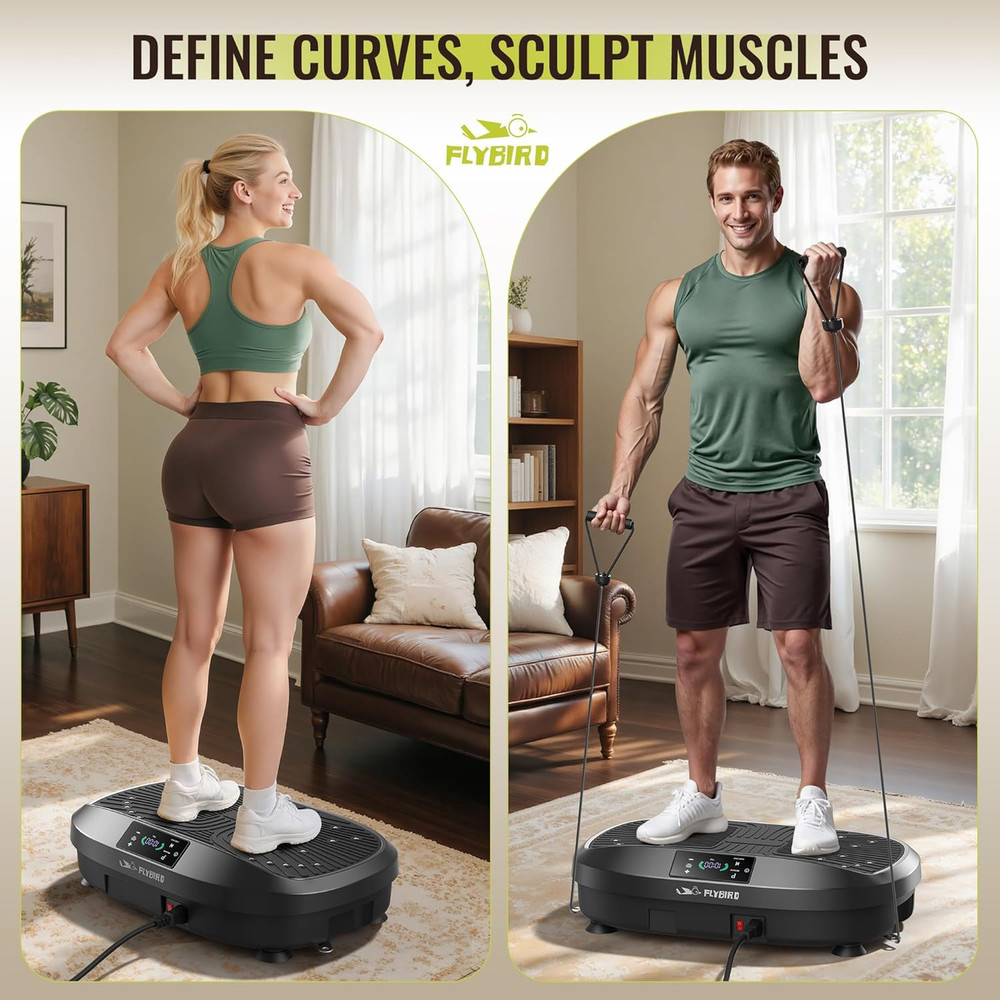 Vibration Plate Exercise Machine, Adjustable Speed for Full Body Workout