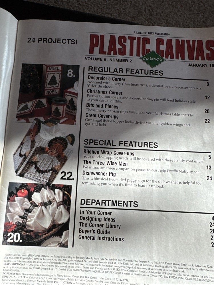 The Three Wise Men Nativity Christmas Plastic Canvas Pattern 24 Projects *AV