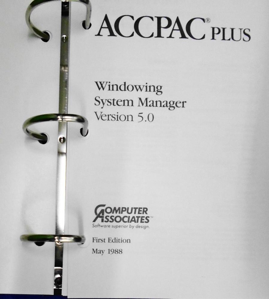 ACCPAC Plus by Computer Associates - GL, AR, AP, Payroll, Graphics... 1988 NEW