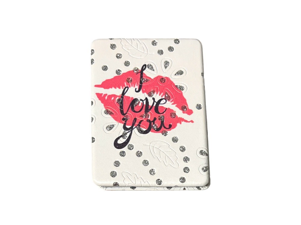 Lips Theme Double Compact Mirror w/ Crystal Stones ~ Great Gift Idea!