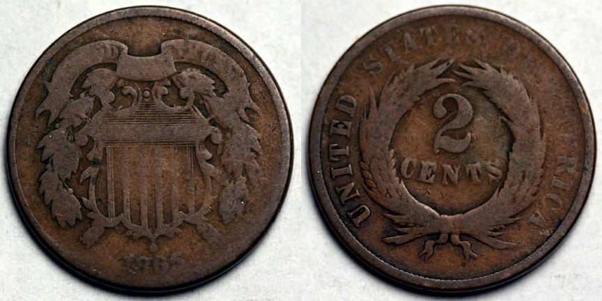 1865 Two Cent Piece
