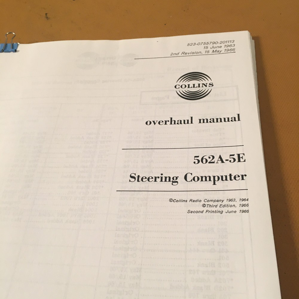Collins 562A-5E Steering Computer Overhaul Manual