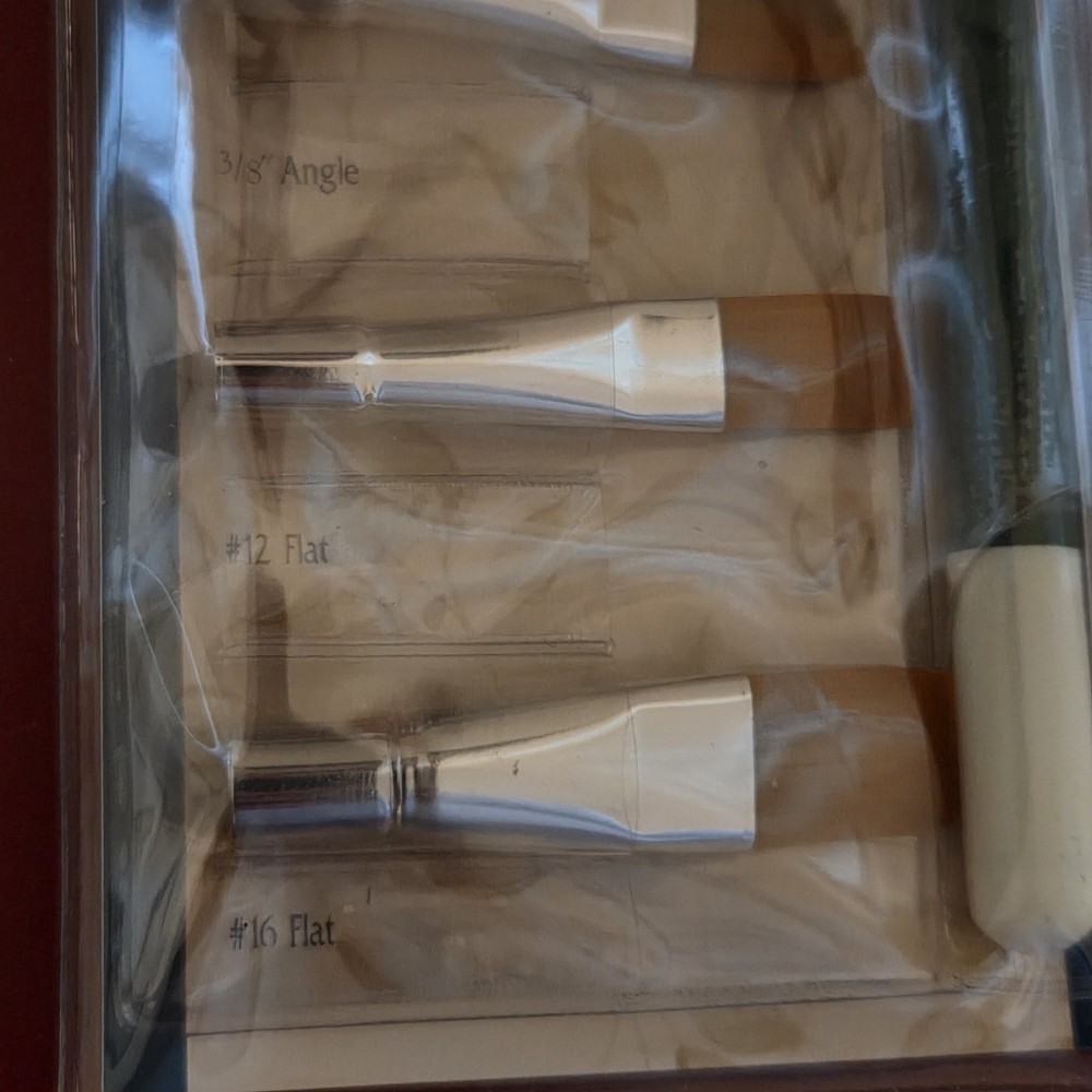 Plaid Folk Art One Stroke - Basic Gold Nylon Compact Brush Set