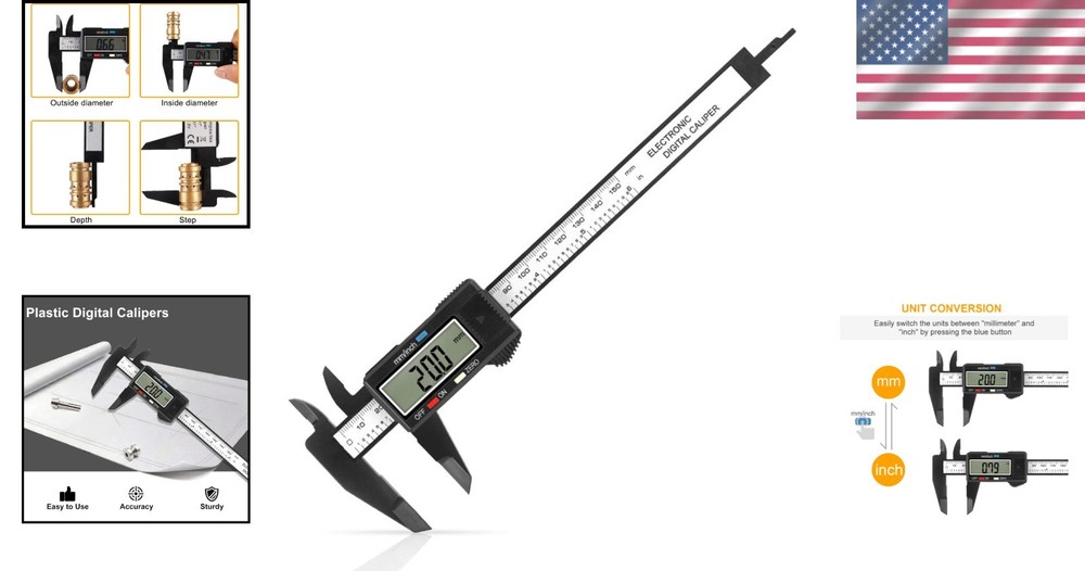 High-Quality Digital Caliper with Zero Setting & No Scratch Precision - 6 Inch