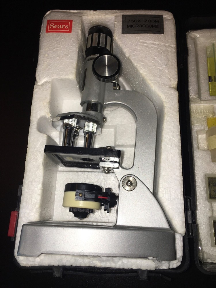 Sears Microscope Set vintage used 750x zoom