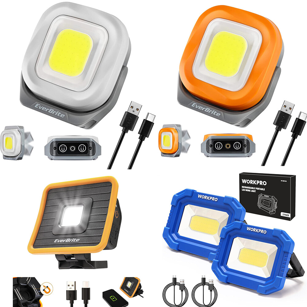 EverBrite Rechargeable Work Light 1000 Lumens Portable/COB LED Work Light 3Modes
